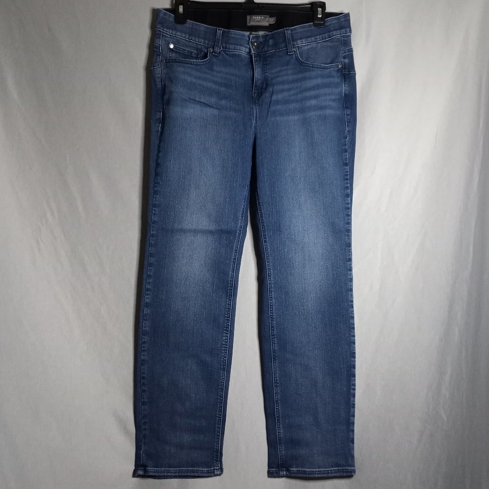 Torrid Bombshell Premium Stretch Women's Straight Leg Medium Wash Jeans Size 18R